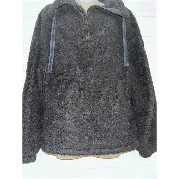Free People Movement Sherpa Fleece 1/4 Zip Long Sleeve Pullover Sweatshirt Large - Picture 4 of 8